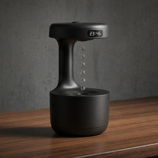 LevitaStream: Anti-Gravity Levitating Water Droplet Humidifier & Desk Clock