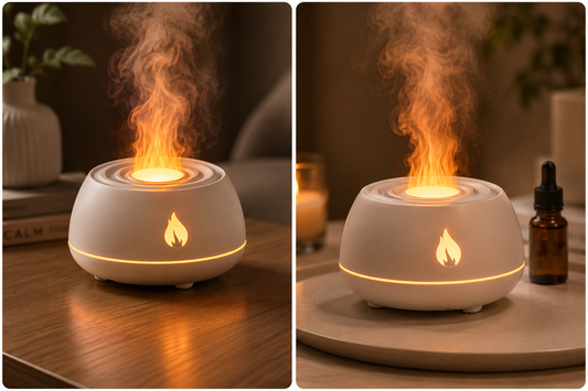 IgniteCalm: Colorful Flame Aromatherapy Diffuser & Cool Mist Humidifier