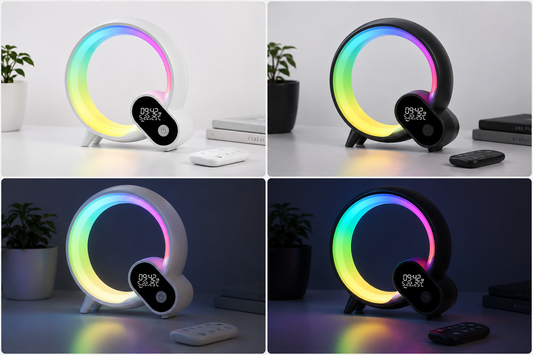 LuminaQ: Smart RGB Atmosphere Night Light & Digital Desktop Clock